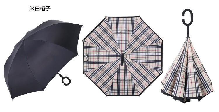 Double-Layer Inverted Umbrella with C-Handle – 105 cm