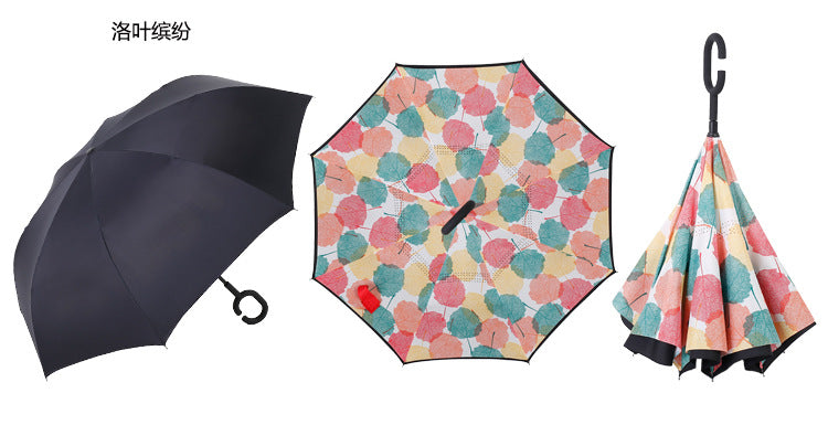 Double-Layer Inverted Umbrella with C-Handle – 105 cm