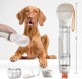 17Oz 3 in 1 Portable Dog Water Bottle, Outdoor Dog Water Dispenser with Poop Bag, Pet Travel Water Bottle Dispenser with Drinking Feeder and Food Container for Dogs Walk Travel, Length 15.55"