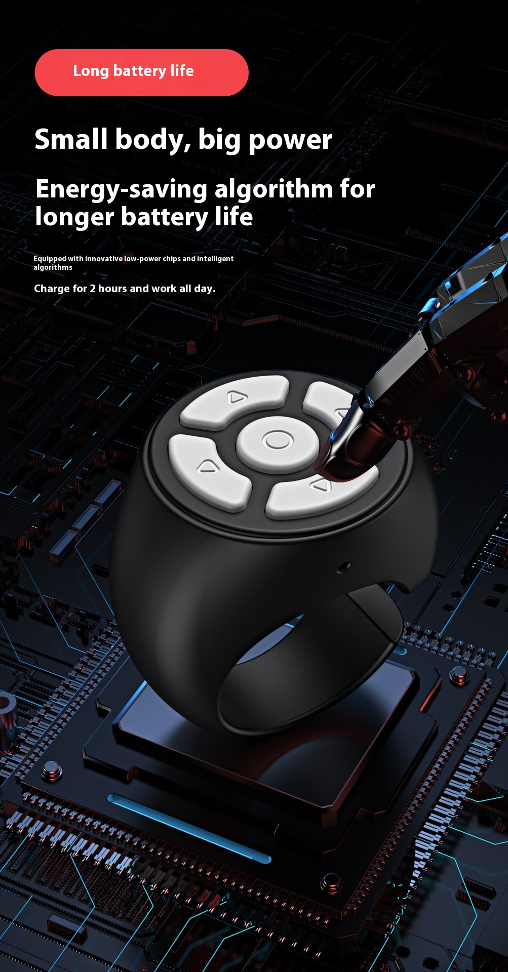 Bluetooth Scrolling Remote Ring – iOS & Android
