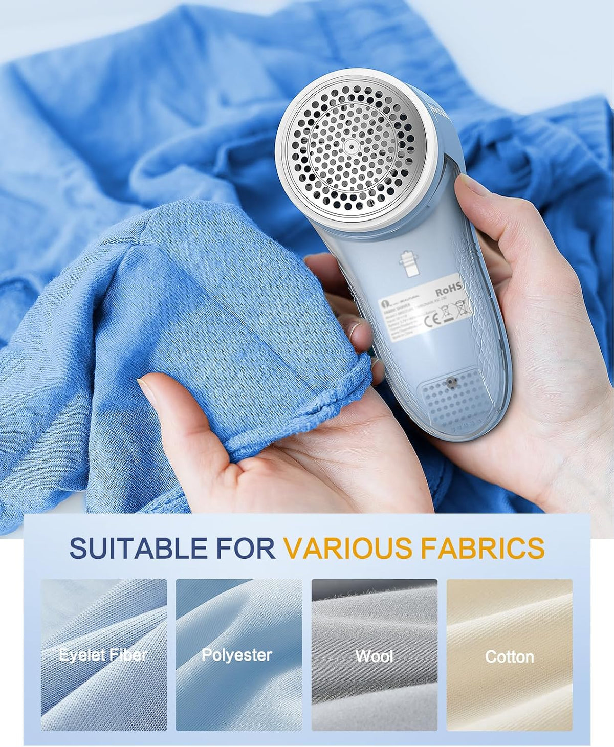 Fabric Shaver and Lint Remover, Rechargeable Sweater Defuzzer