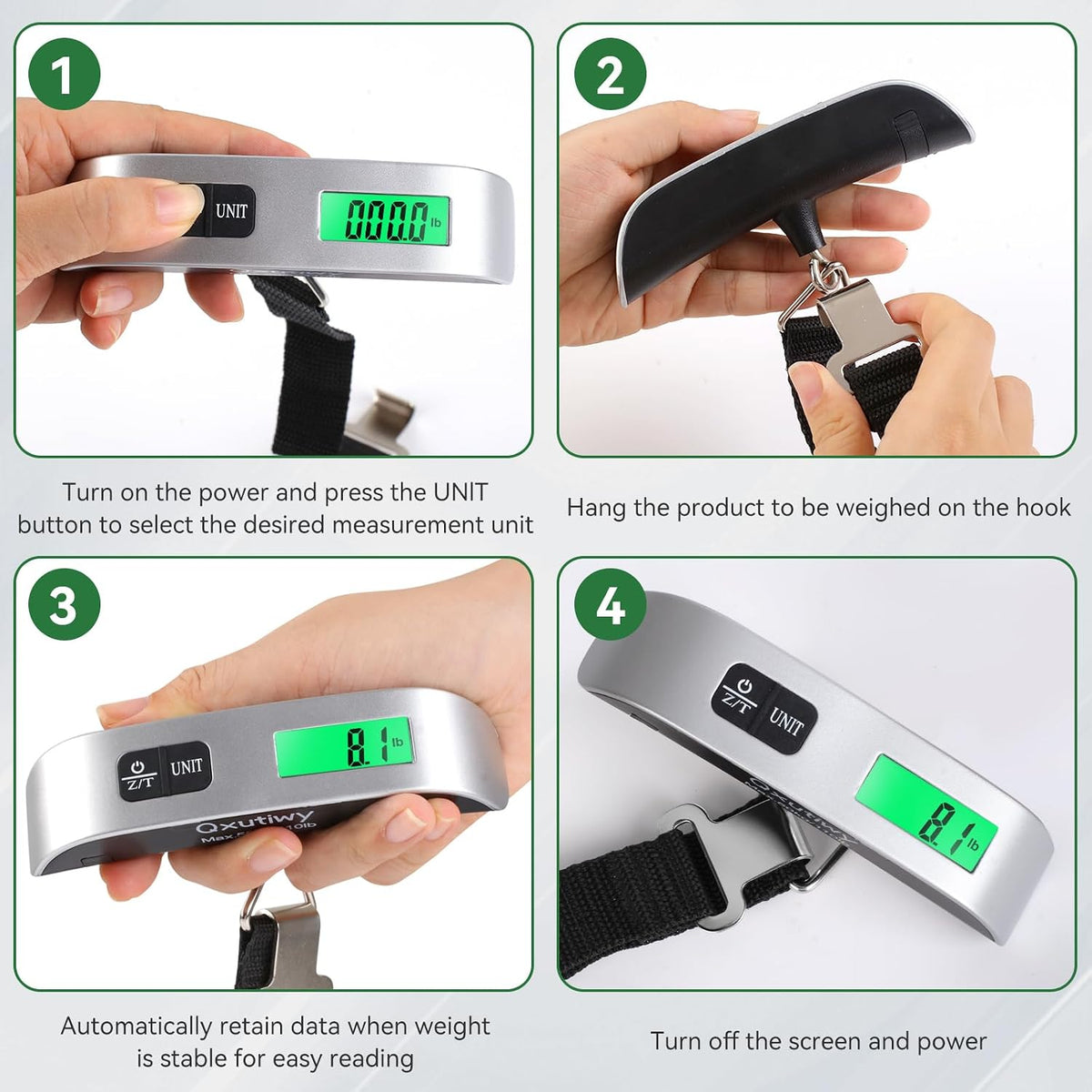 Luggage Scale, 110 Pounds Digital Luggage Scale Battery Included