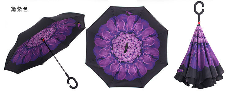 Double-Layer Inverted Umbrella with C-Handle – 105 cm
