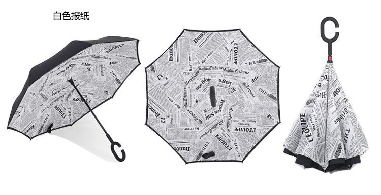 Double-Layer Inverted Umbrella with C-Handle – 105 cm
