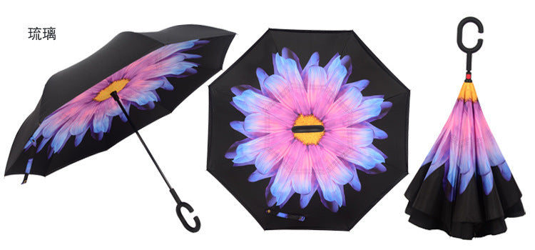 Double-Layer Inverted Umbrella with C-Handle – 105 cm