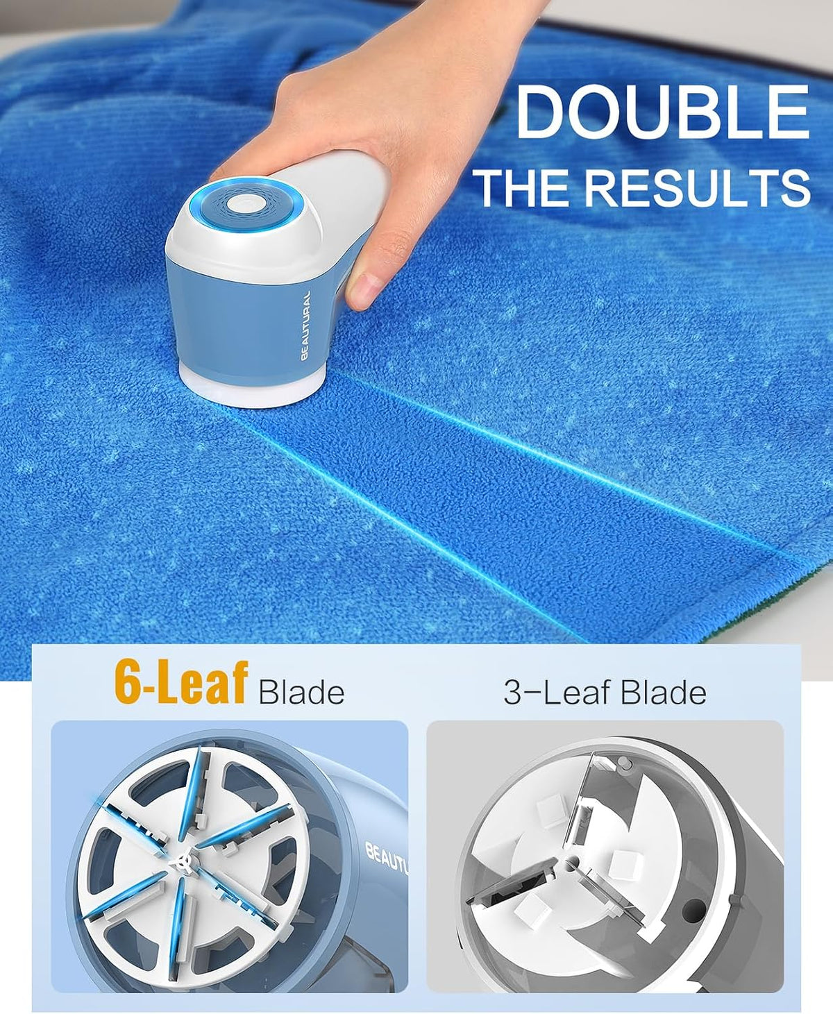 Fabric Shaver and Lint Remover, Rechargeable Sweater Defuzzer