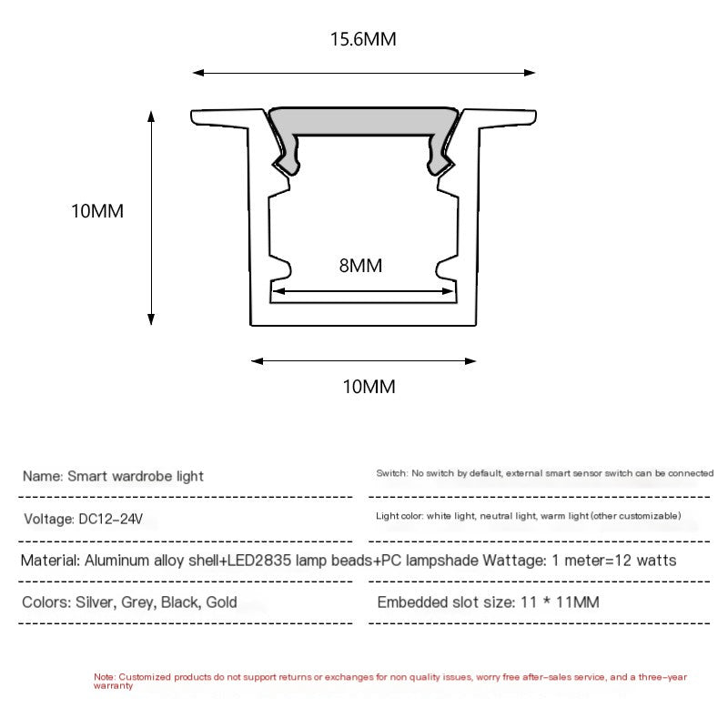 Smart Sensor Cabinet LED Light Bar – 30–100 cm