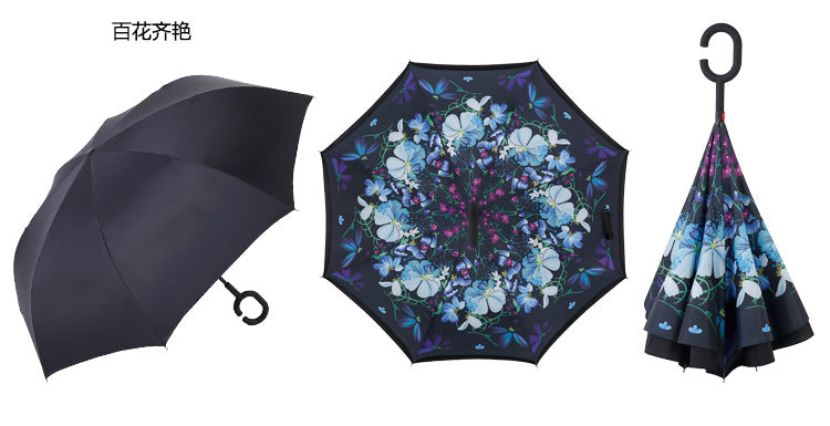 Double-Layer Inverted Umbrella with C-Handle – 105 cm