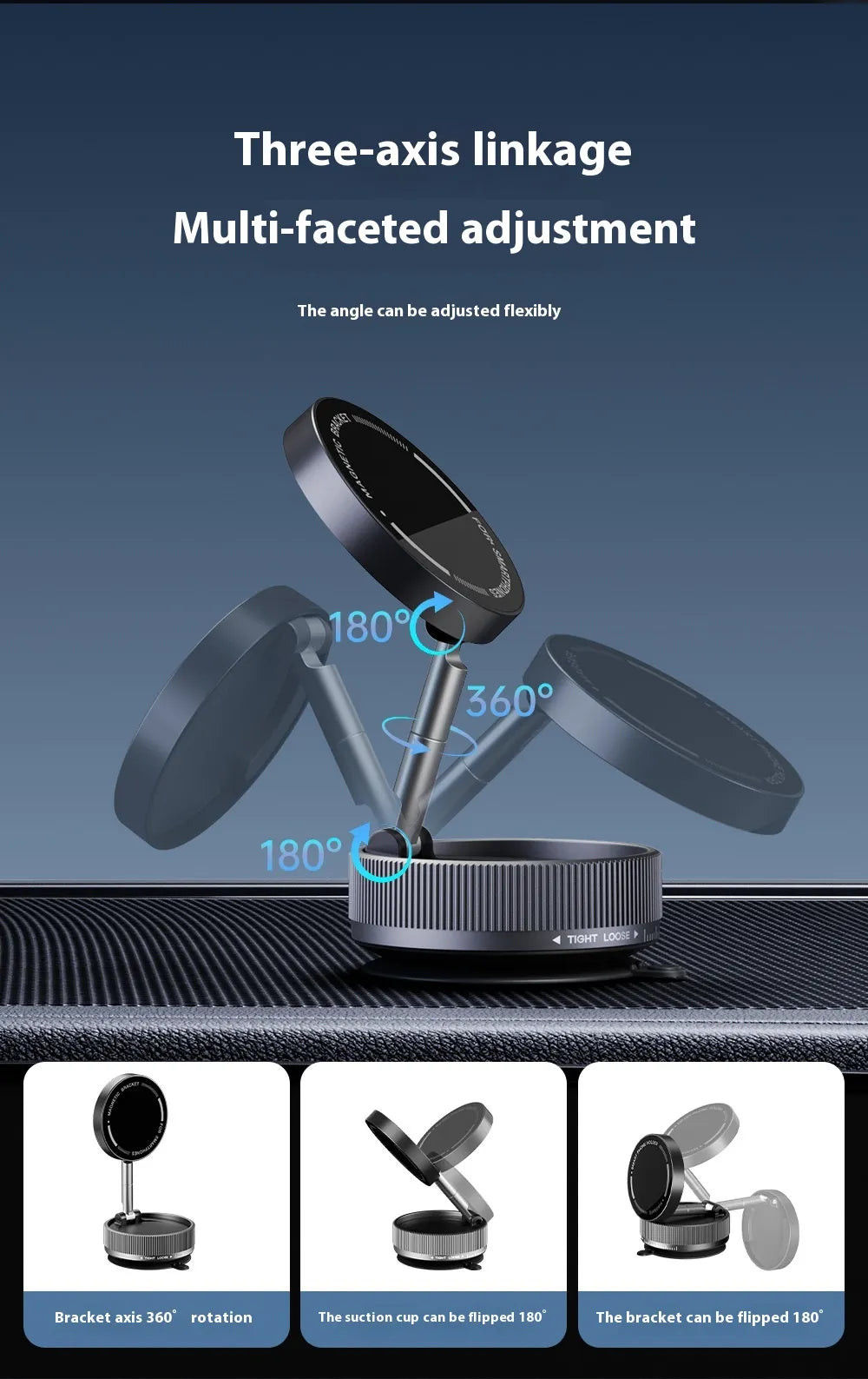 Vacuum Magnetic Phone Holder – Car, Desk & Mirror Mount