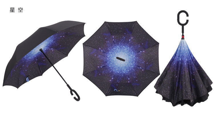 Double-Layer Inverted Umbrella with C-Handle – 105 cm