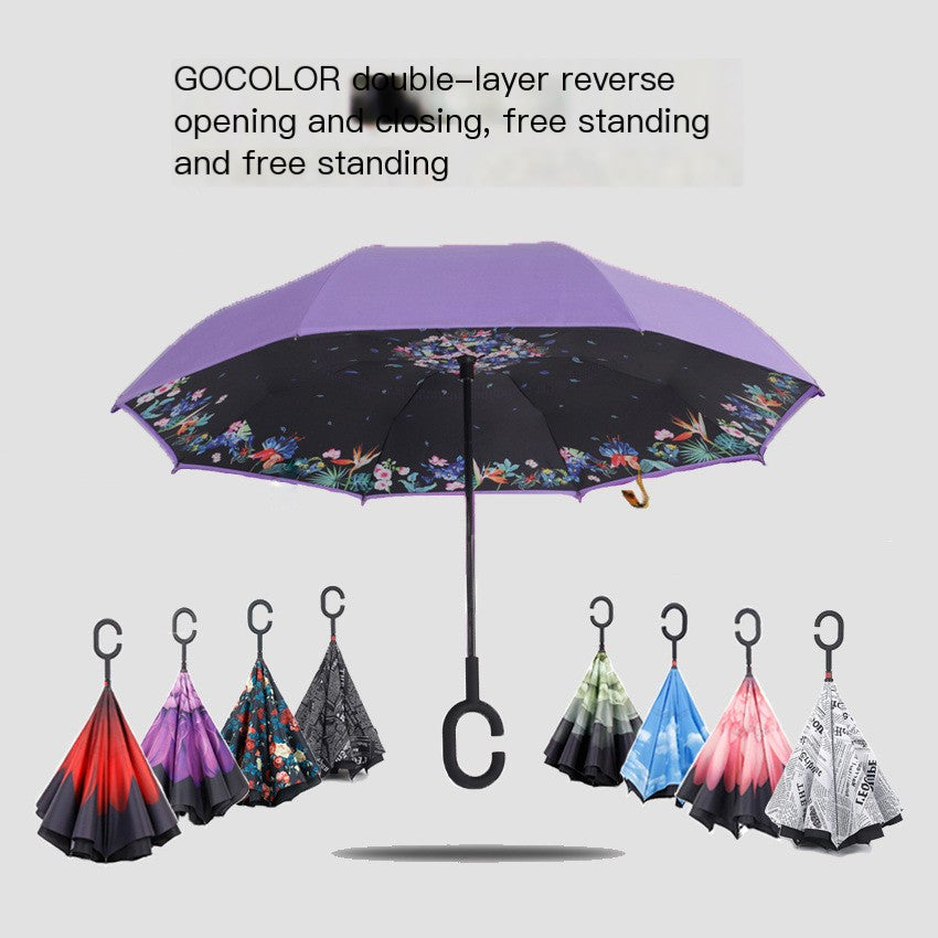Double-Layer Inverted Umbrella with C-Handle – 105 cm