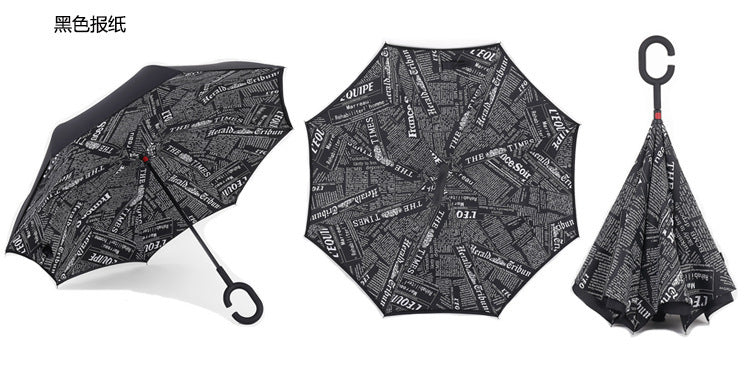 Double-Layer Inverted Umbrella with C-Handle – 105 cm