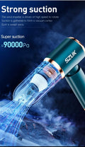 Cordless Handheld Car Vacuum Cleaner, 90000Pa Strong Suction, USB-C Rechargeable Portable Vacuum for Car & Home – Blue