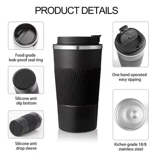 Insulated Stainless Steel Travel Mug – Leakproof 380ml / 510ml