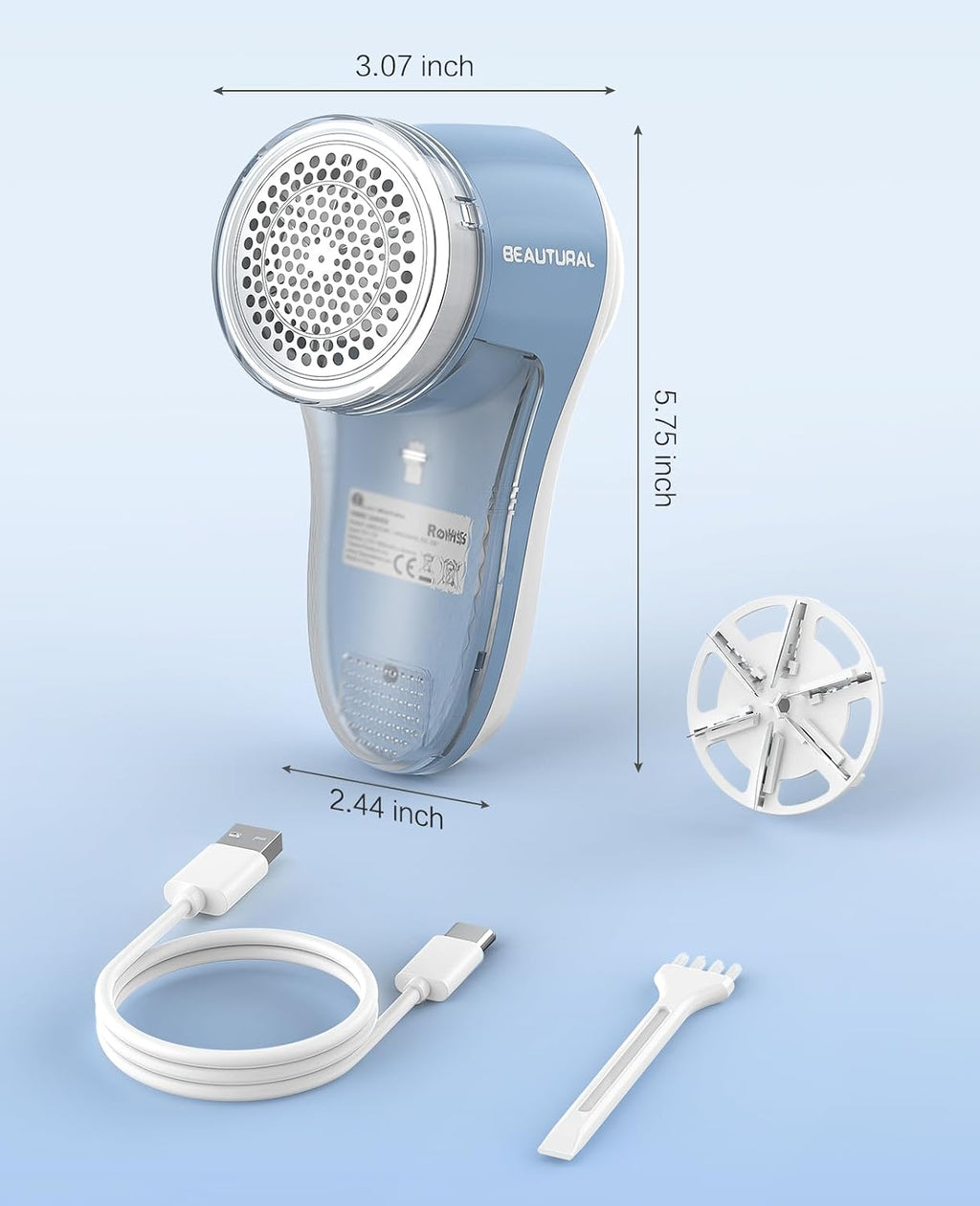 Fabric Shaver and Lint Remover, Rechargeable Sweater Defuzzer