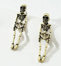 Halloween Skull Drop Earrings – Gold & Silver
