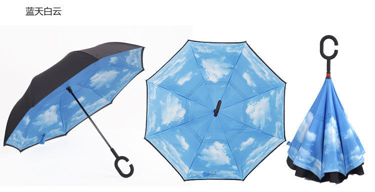 Double-Layer Inverted Umbrella with C-Handle – 105 cm
