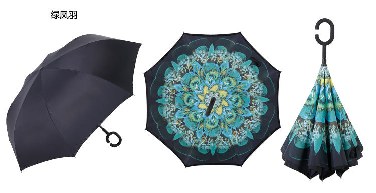 Double-Layer Inverted Umbrella with C-Handle – 105 cm