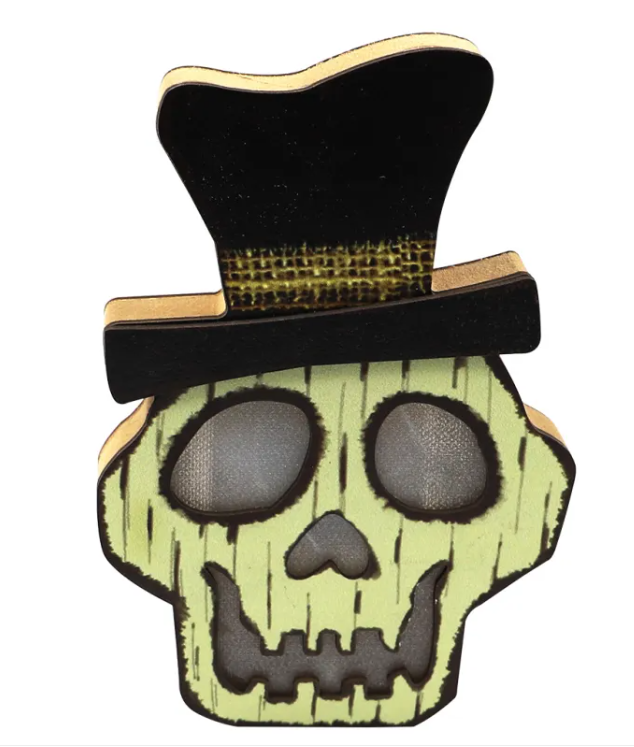 Wooden Pumpkin LED Lamp – Halloween Table Decor