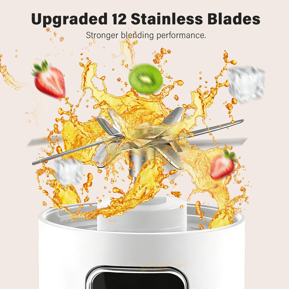 Portable Blender 450ML Type-C Rechargeable Personal Smoothie Blender, 12-Blade Portable Juicer Blender for Smoothies & Shakes, Mini Portable Juicer Travel Blender for Gym, Office & Outdoor