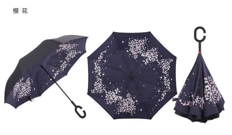 Double-Layer Inverted Umbrella with C-Handle – 105 cm