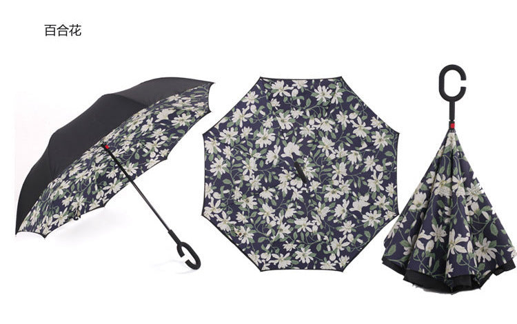Double-Layer Inverted Umbrella with C-Handle – 105 cm