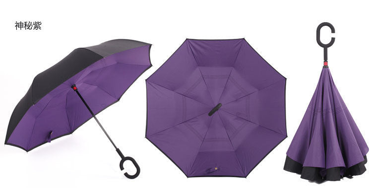 Double-Layer Inverted Umbrella with C-Handle – 105 cm