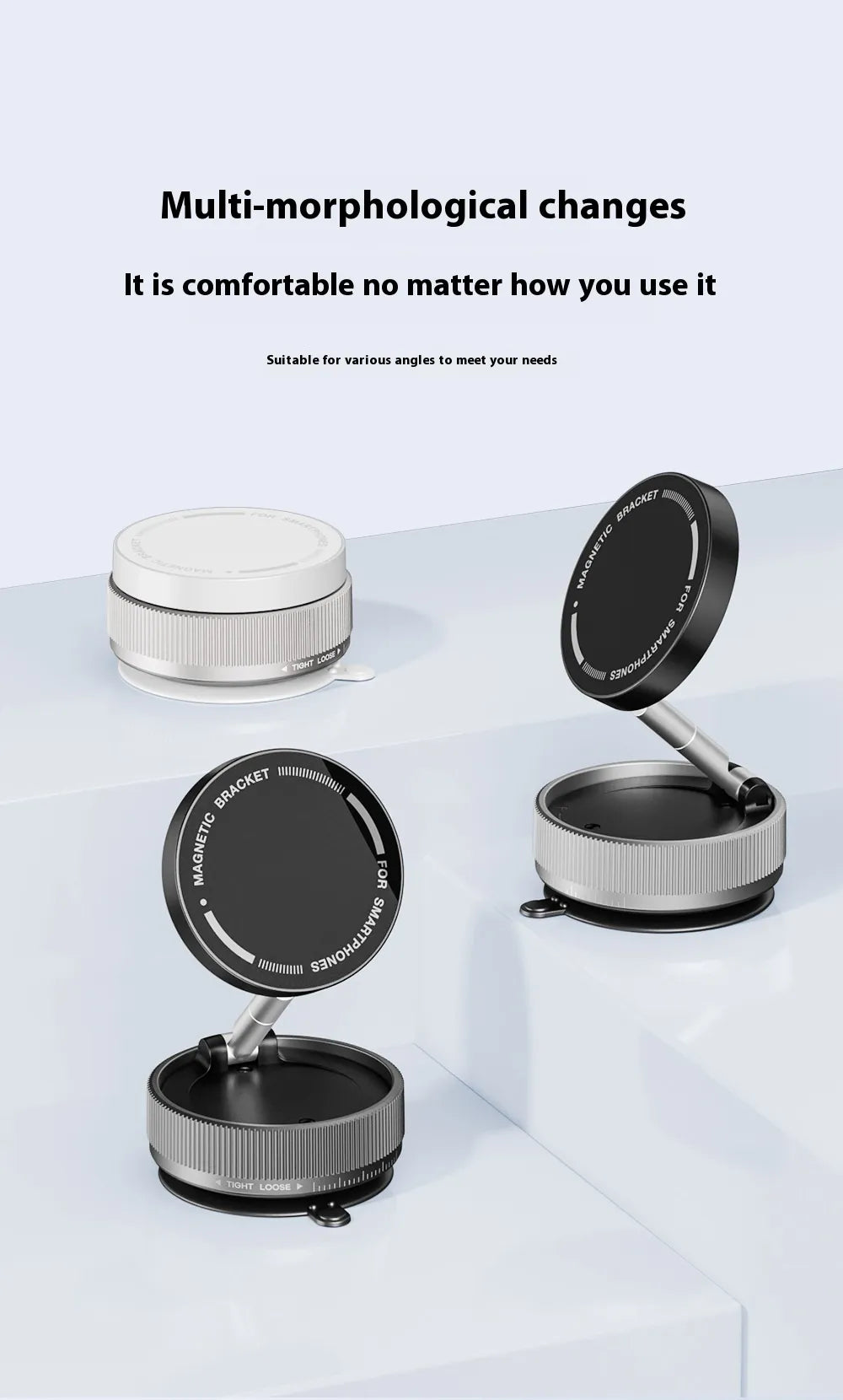 Vacuum Magnetic Phone Holder – Car, Desk & Mirror Mount