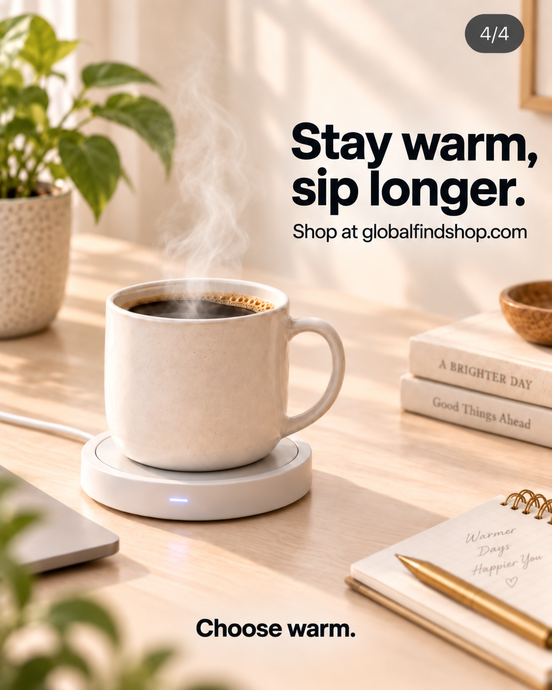 Global Finds Shop USB Mug Warmer stay warm image